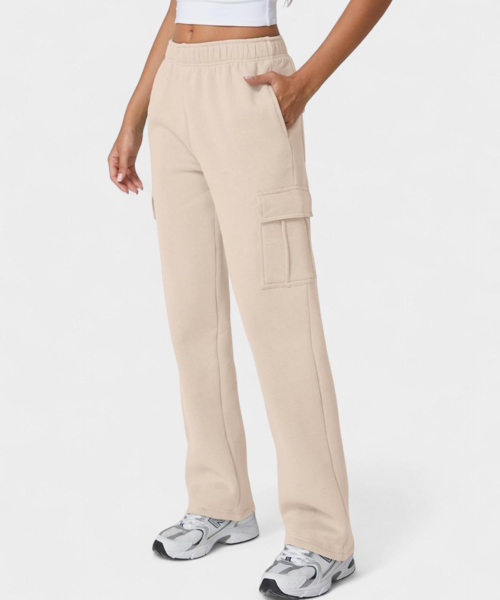 Alana | High - Waist Fleece Cargo Sweatpants