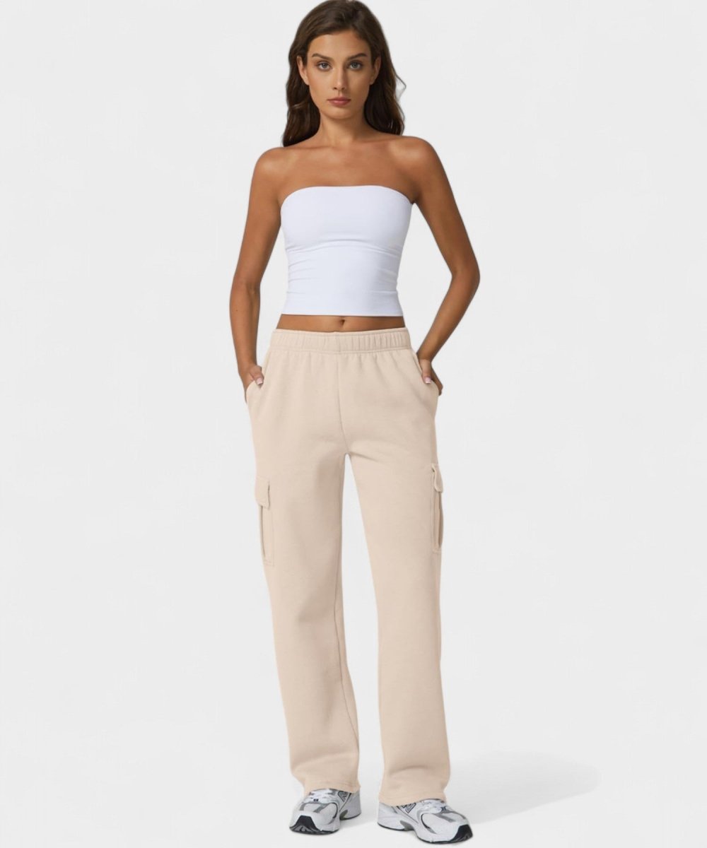 Alana | High - Waist Fleece Cargo Sweatpants