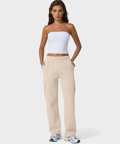 Alana | High - Waist Fleece Cargo Sweatpants