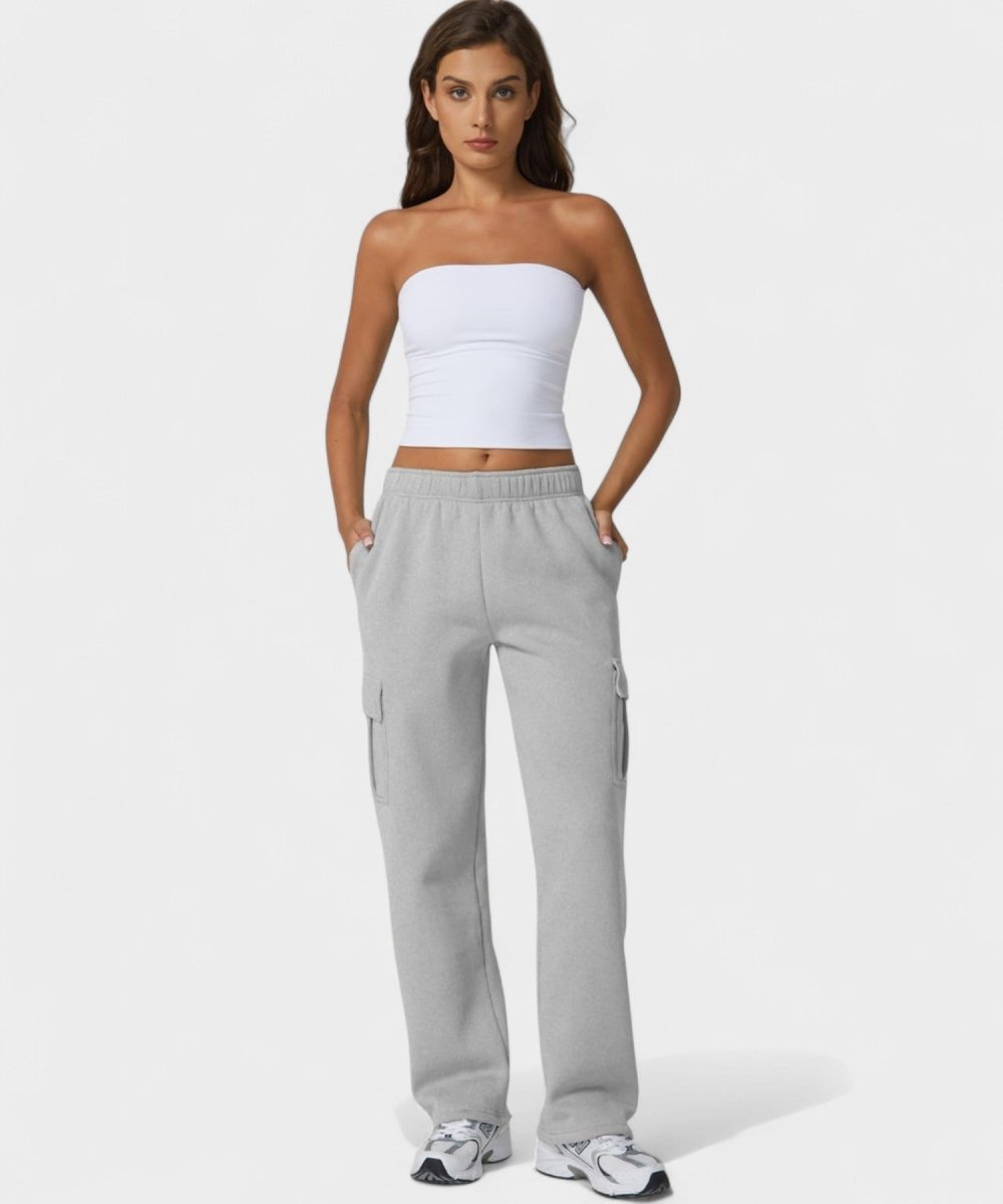 Alana | High - Waist Fleece Cargo Sweatpants