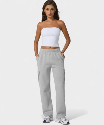 Alana | High - Waist Fleece Cargo Sweatpants