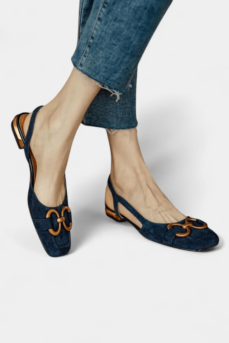 Alma | Square - Toe Slingback Loafers