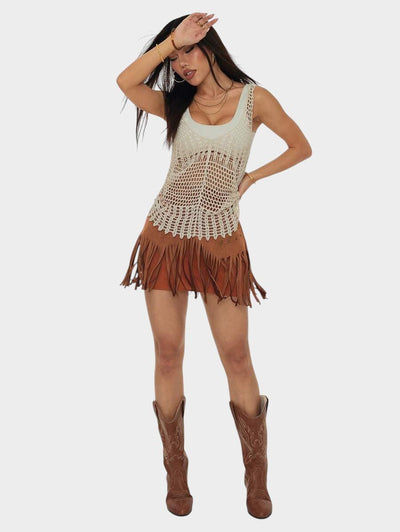 Amélie | Tassel - Detail Woven Skirt