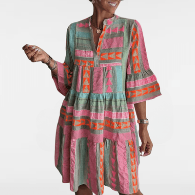 ANDREA | ELEGANT FLARE - SLEEVED DRESS