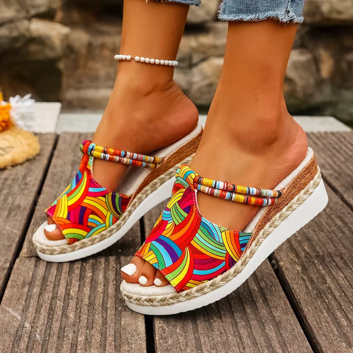 ARLENE | COLORFUL WEDGE SANDALS