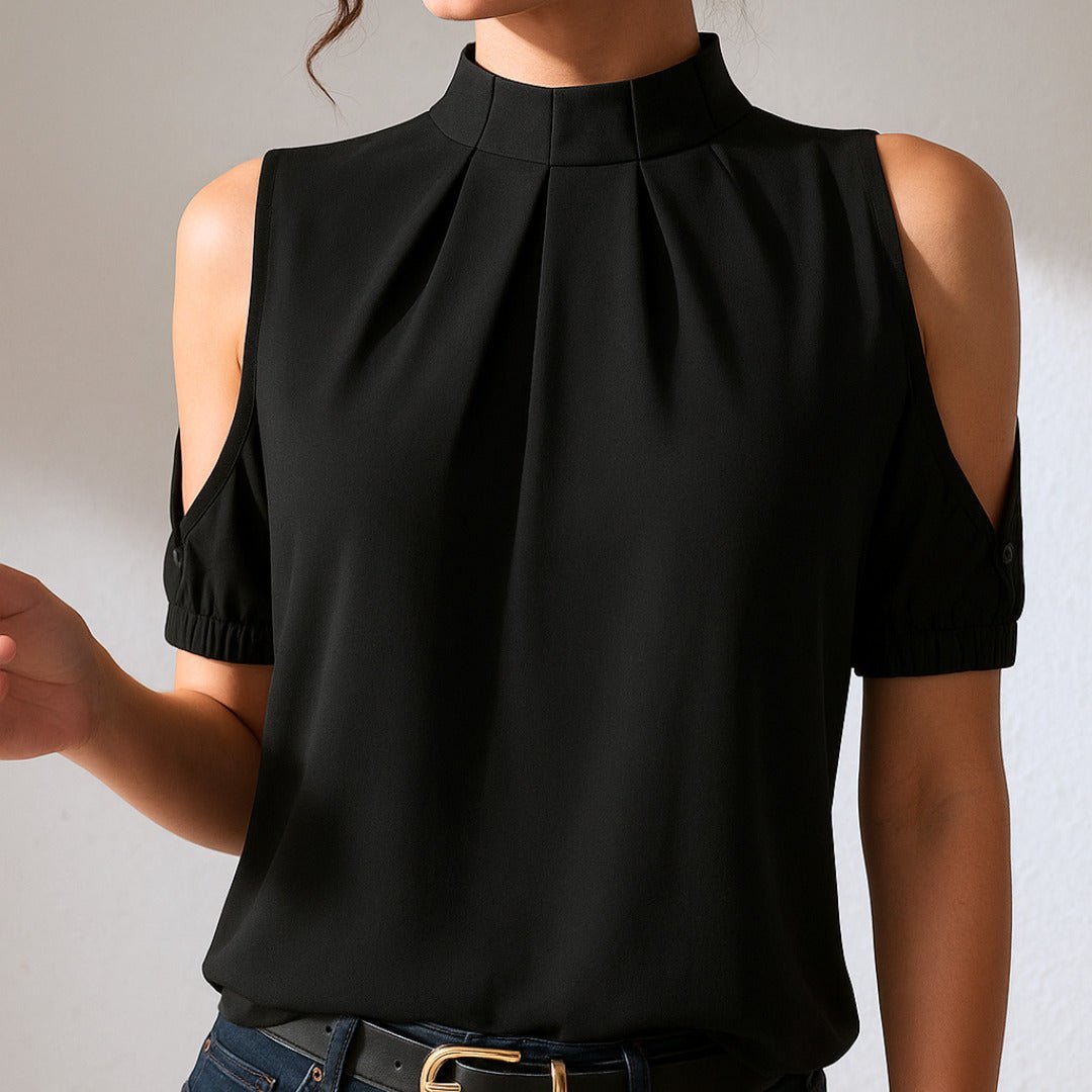 BRIANNE | ELEGANT SPLIT - SLEEVED PLEATED BLOUSE