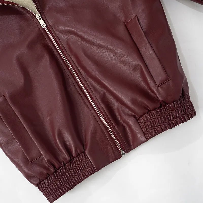 Burgundy Biker Jacket
