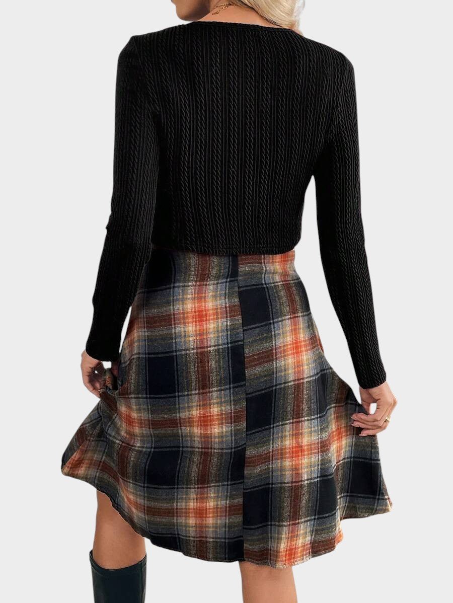 Camila | Plaid Two - Piece Dress Set