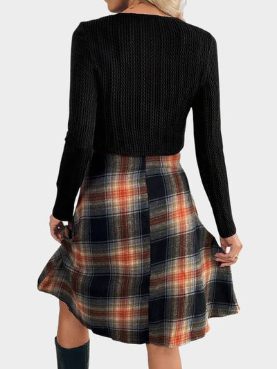 Camila | Plaid Two - Piece Dress Set
