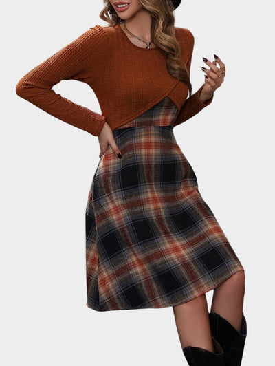 Camila | Plaid Two - Piece Dress Set