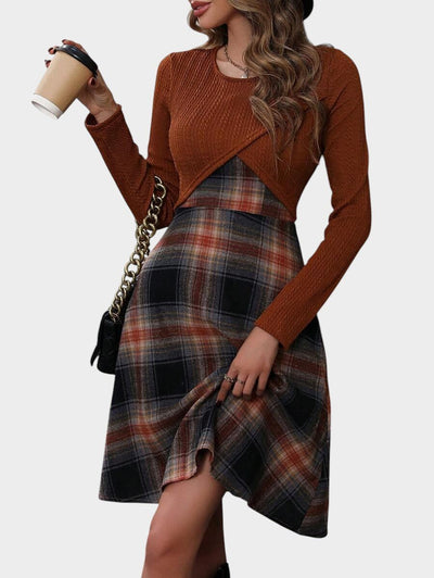 Camila | Plaid Two - Piece Dress Set