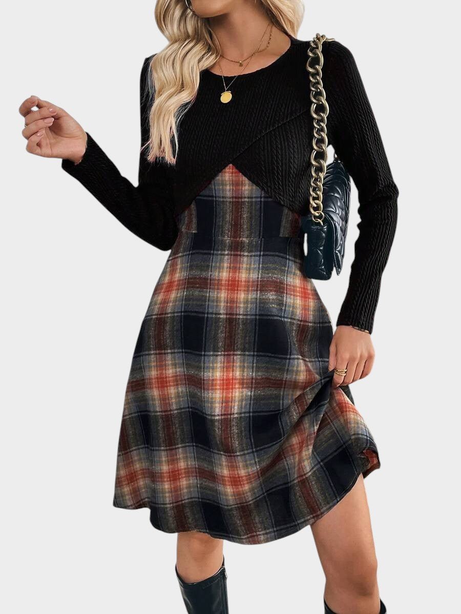 Camila | Plaid Two - Piece Dress Set