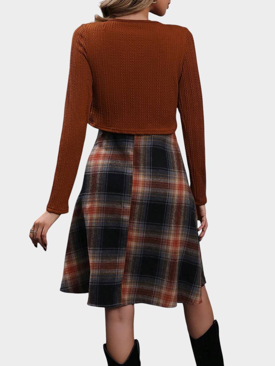 Camila | Plaid Two - Piece Dress Set