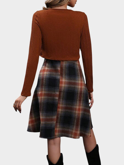 Camila | Plaid Two - Piece Dress Set
