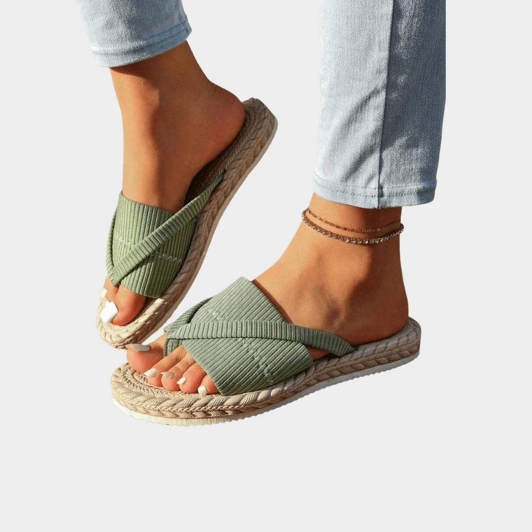 CAMILLA | COMFORTABLE CRISS - CROSS FLAT SANDALS