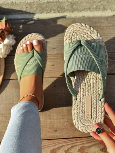 CAMILLA | COMFORTABLE CRISS - CROSS FLAT SANDALS