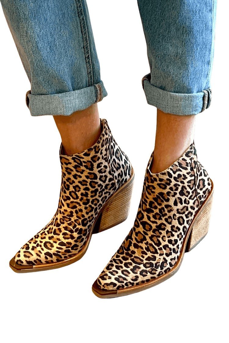 Camille | Lion Print Ankle Boots