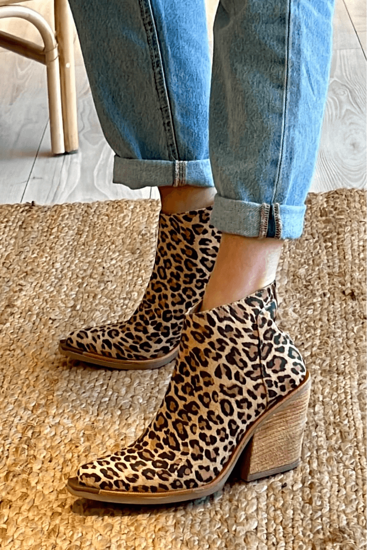 Camille | Lion Print Ankle Boots