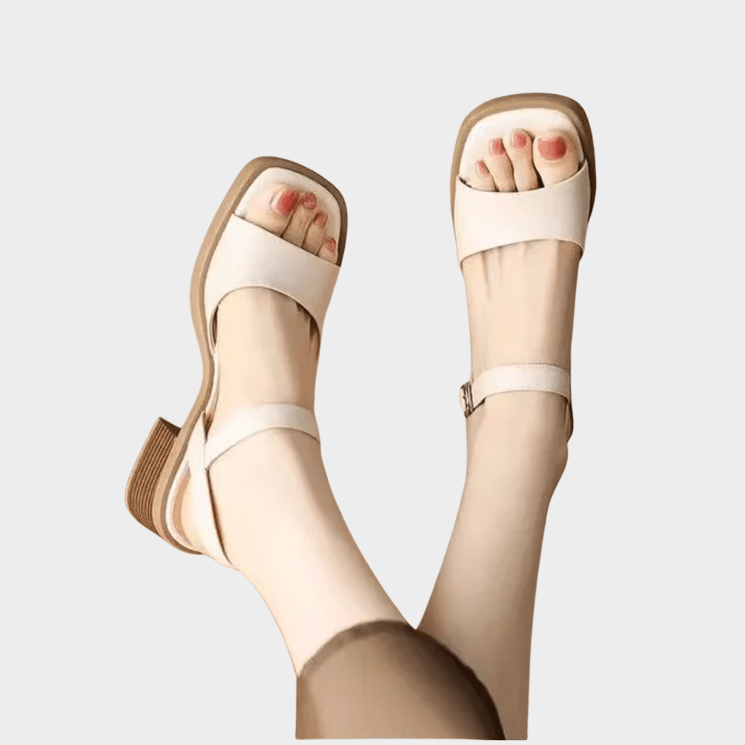 Celina | Neutral Tones Low block heel sandals