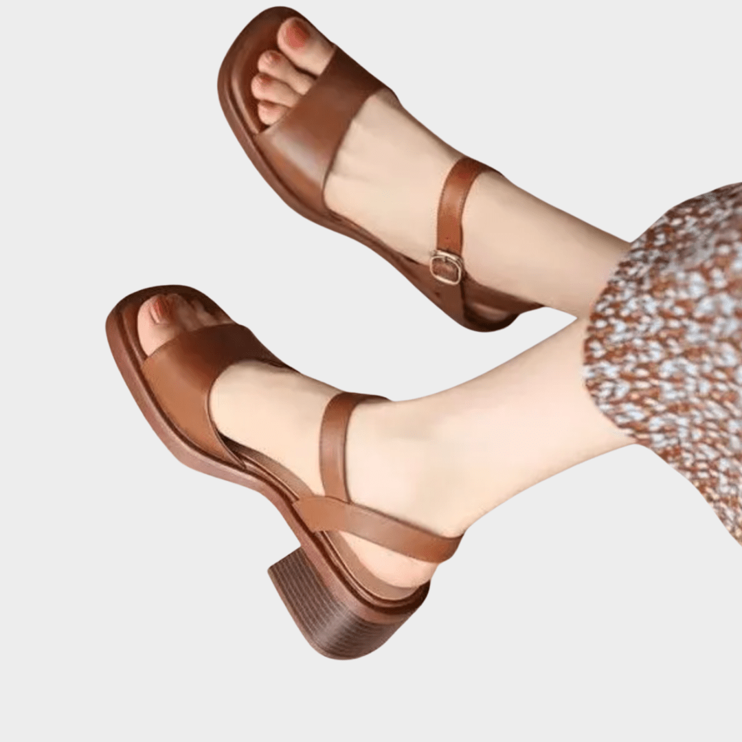 Celina | Neutral Tones Low block heel sandals