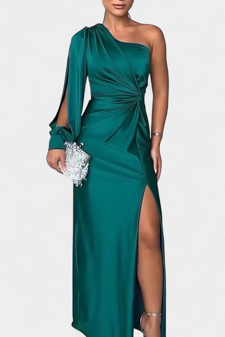 Charlotte | Asymmetric Draped One - Shoulder Dress