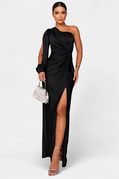 Charlotte | Asymmetric Draped One - Shoulder Dress
