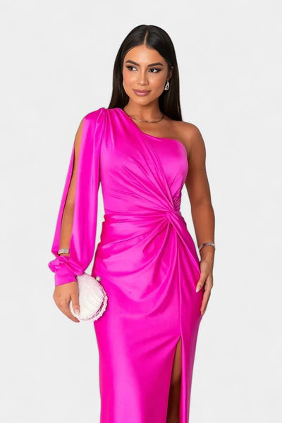Charlotte | Asymmetric Draped One - Shoulder Dress