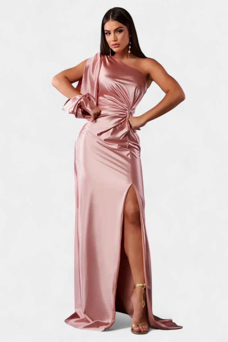 Charlotte | Asymmetric Draped One - Shoulder Dress