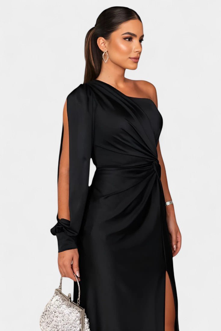 Charlotte | Asymmetric Draped One - Shoulder Dress