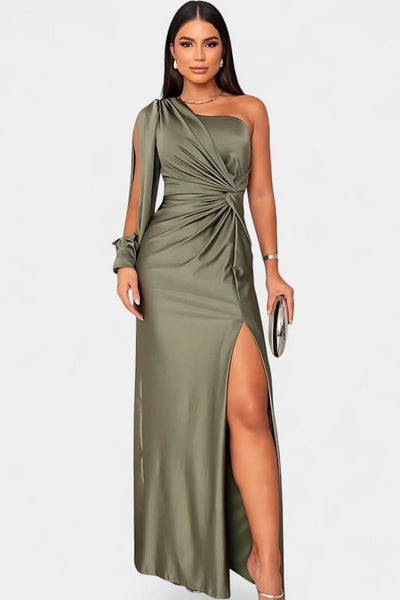 Charlotte | Asymmetric Draped One - Shoulder Dress