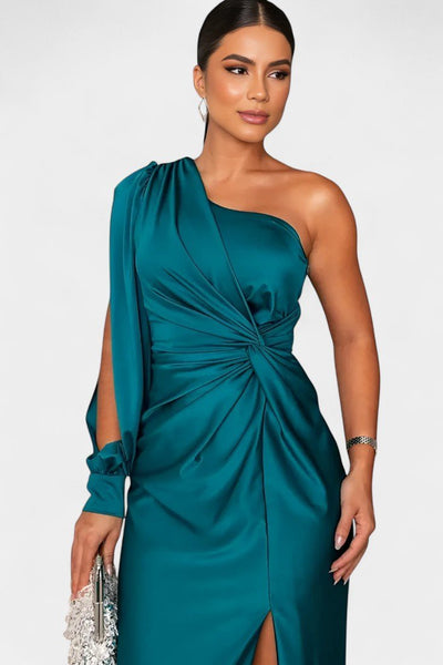 Charlotte | Asymmetric Draped One - Shoulder Dress