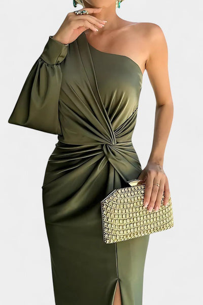 Charlotte | Asymmetric Draped One - Shoulder Dress