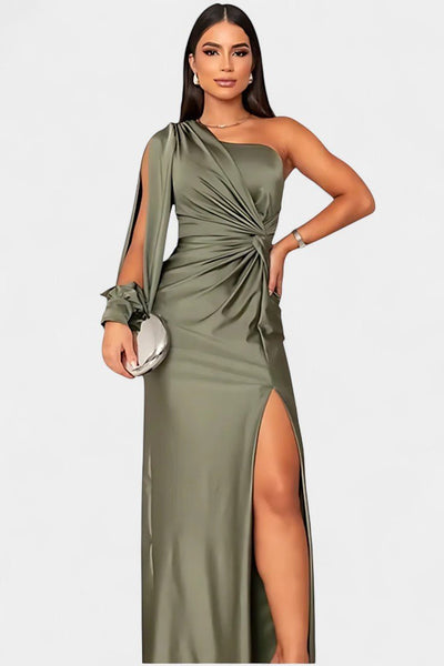 Charlotte | Asymmetric Draped One - Shoulder Dress