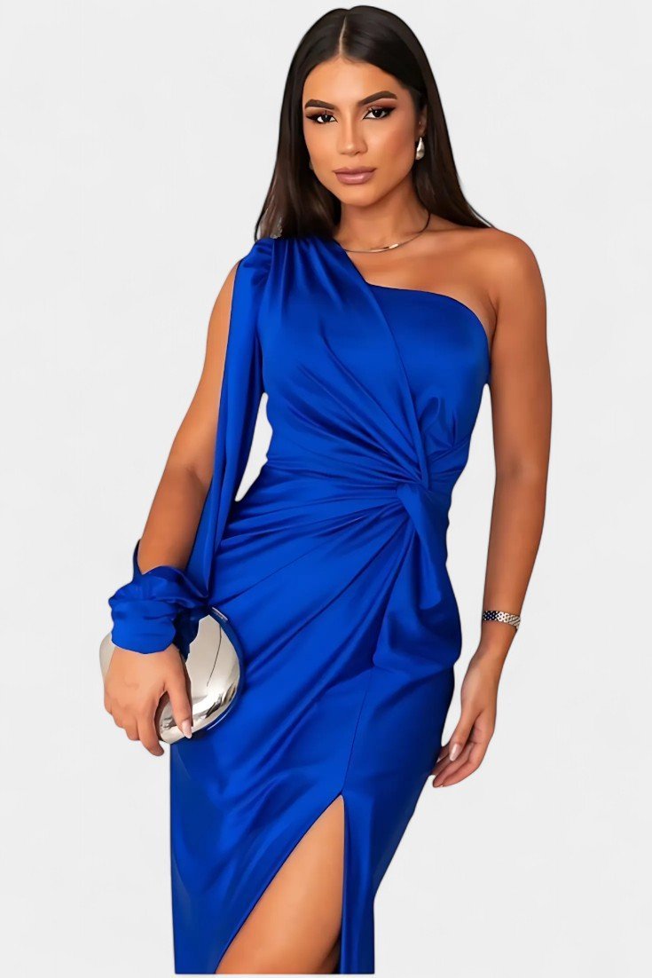Charlotte | Asymmetric Draped One - Shoulder Dress