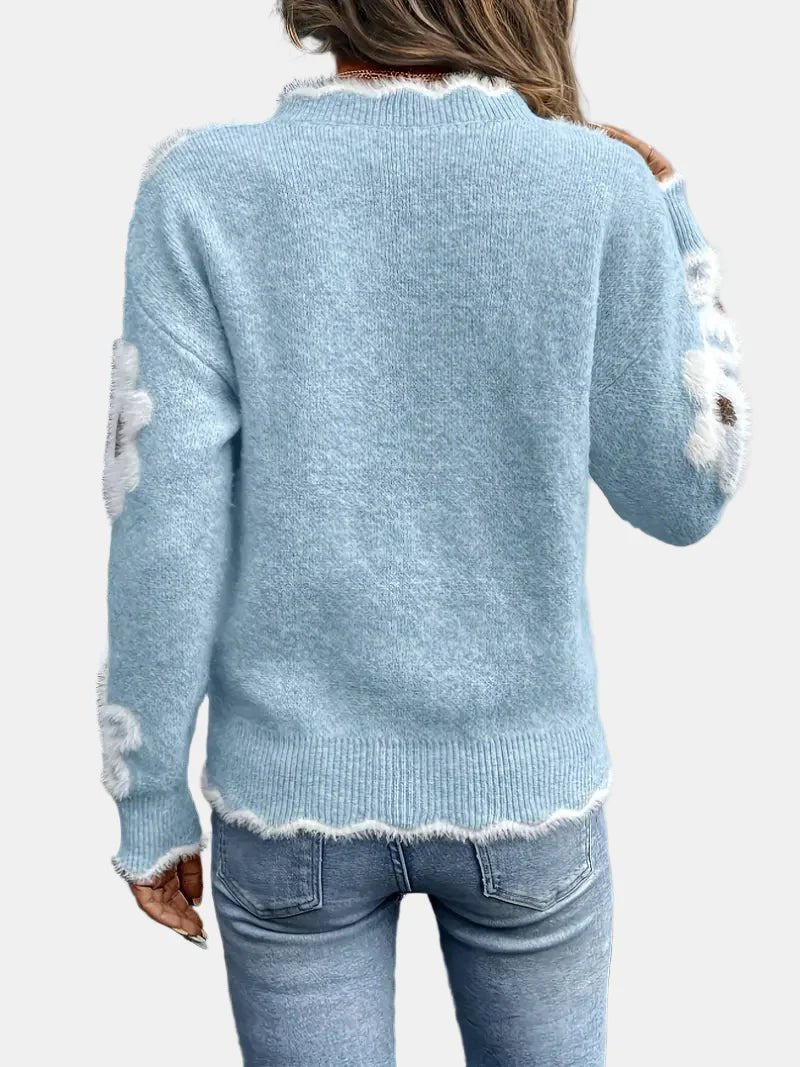 Charlotte | Timeless V - Neck Floral Sweater