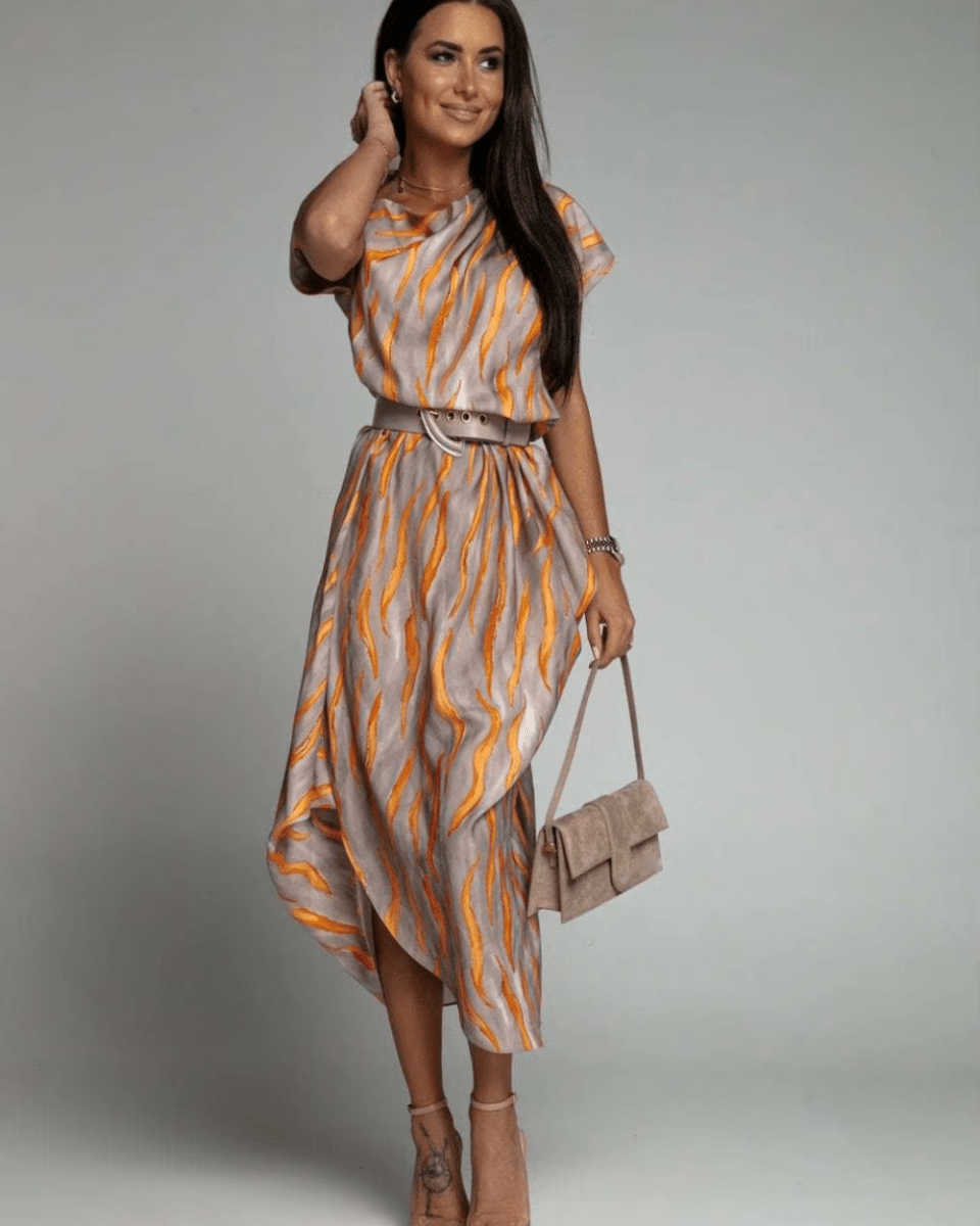 CHARMIE | ASSYMETRICAL SATIN DRESS