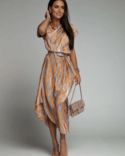 CHARMIE | ASSYMETRICAL SATIN DRESS