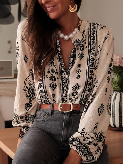 Chic Lantern Sleeve Blouse Top
