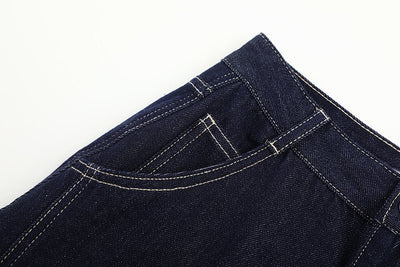 Clara™ | High - waisted jeans with sleeves & straight cut – refined silhouette