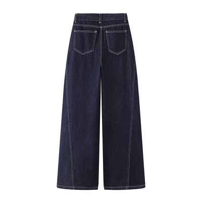 Clara™ | High - waisted jeans with sleeves & straight cut – refined silhouette