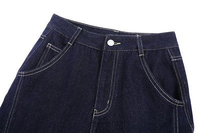 Clara™ | High - waisted jeans with sleeves & straight cut – refined silhouette