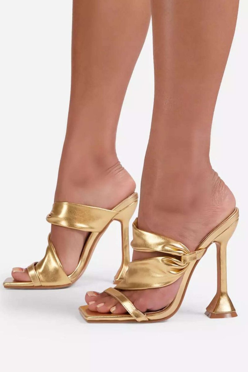 Clara | Metallic Square Toe High Heel