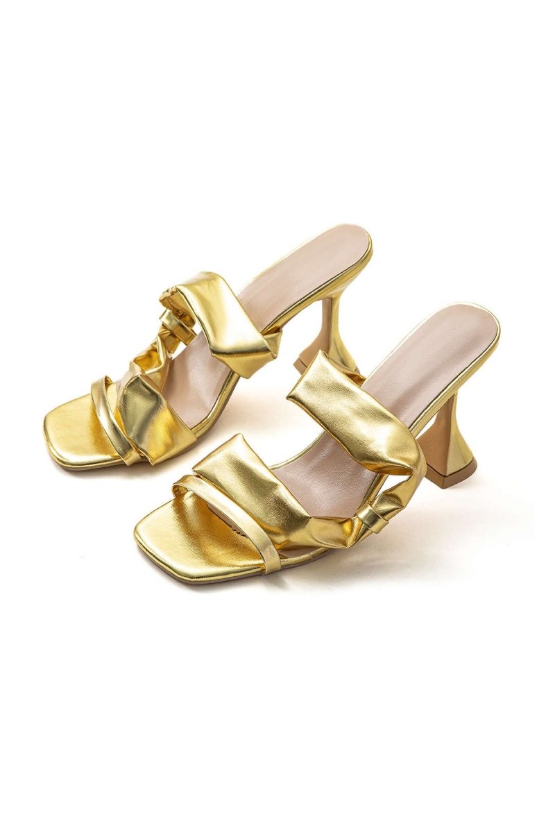 Clara | Metallic Square Toe High Heel
