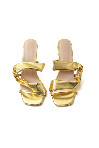 Clara | Metallic Square Toe High Heel