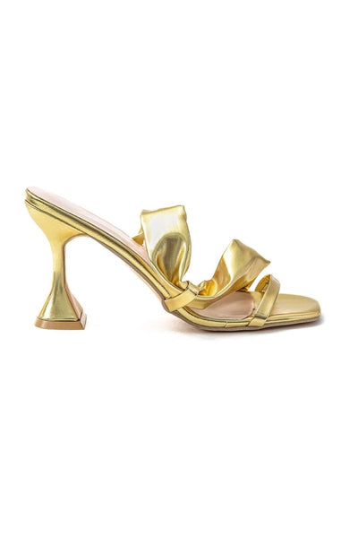 Clara | Metallic Square Toe High Heel