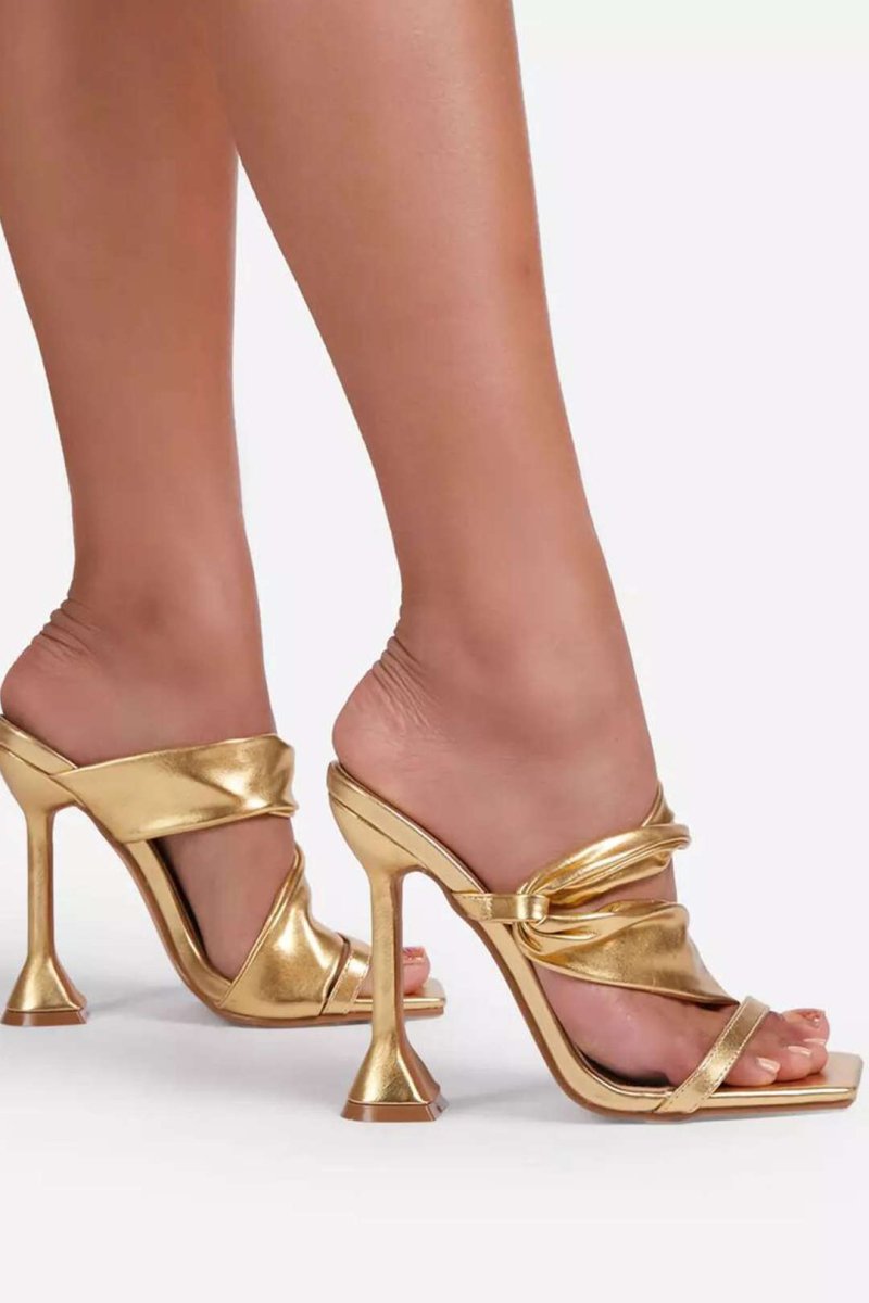 Clara | Metallic Square Toe High Heel