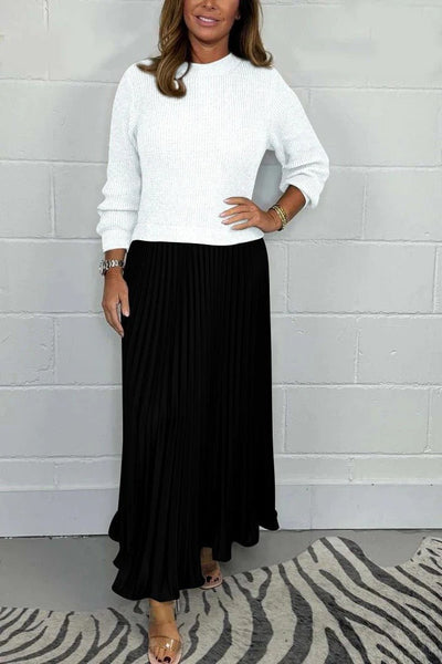 Claudia | Jersey Top and Pleated Skirt