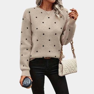 Darielle | Sophisticated Polka Dot Knitted Sweater