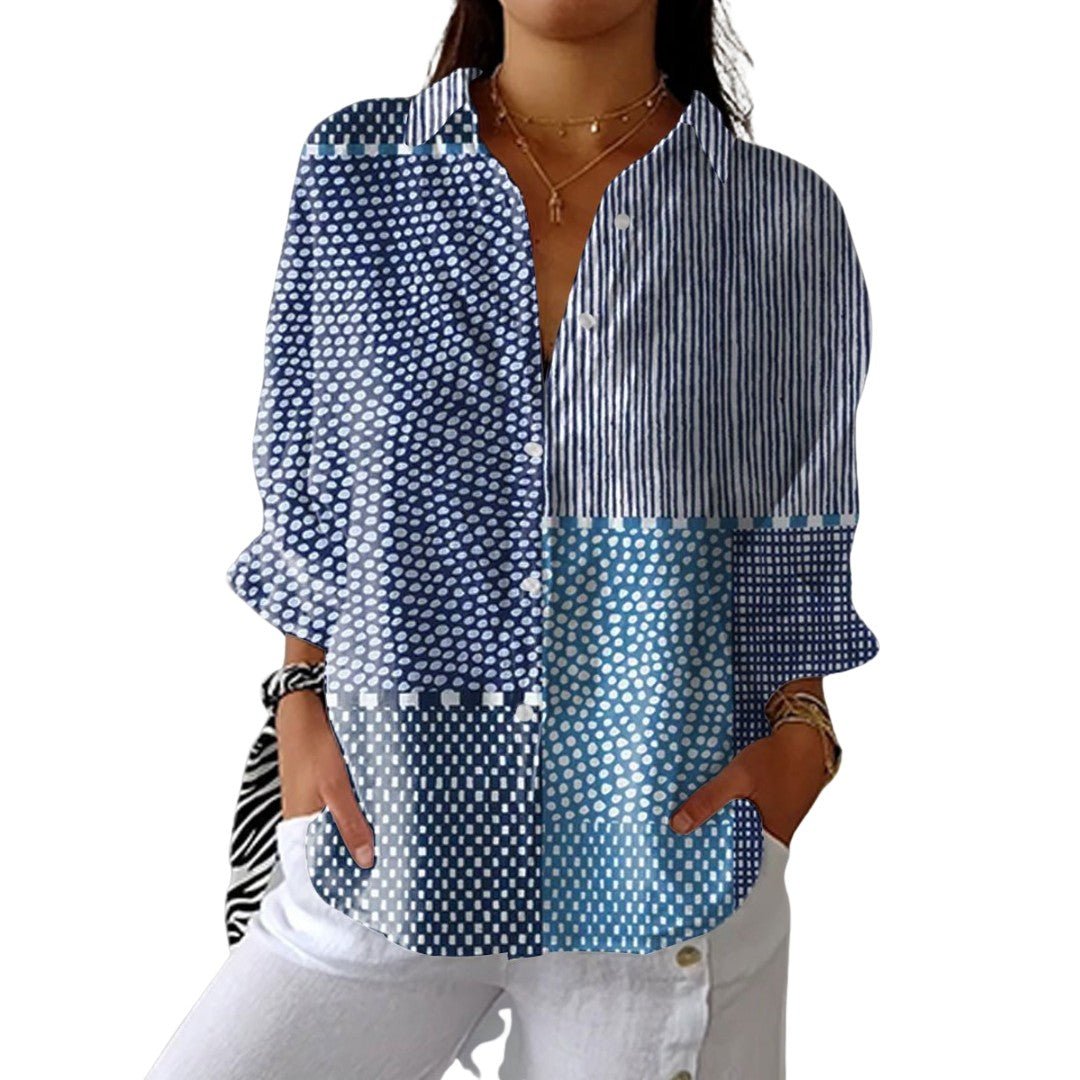 Denise | Ocean Patchwork Blouse