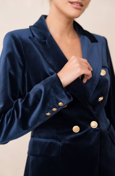 Double - breasted Velvet Suit